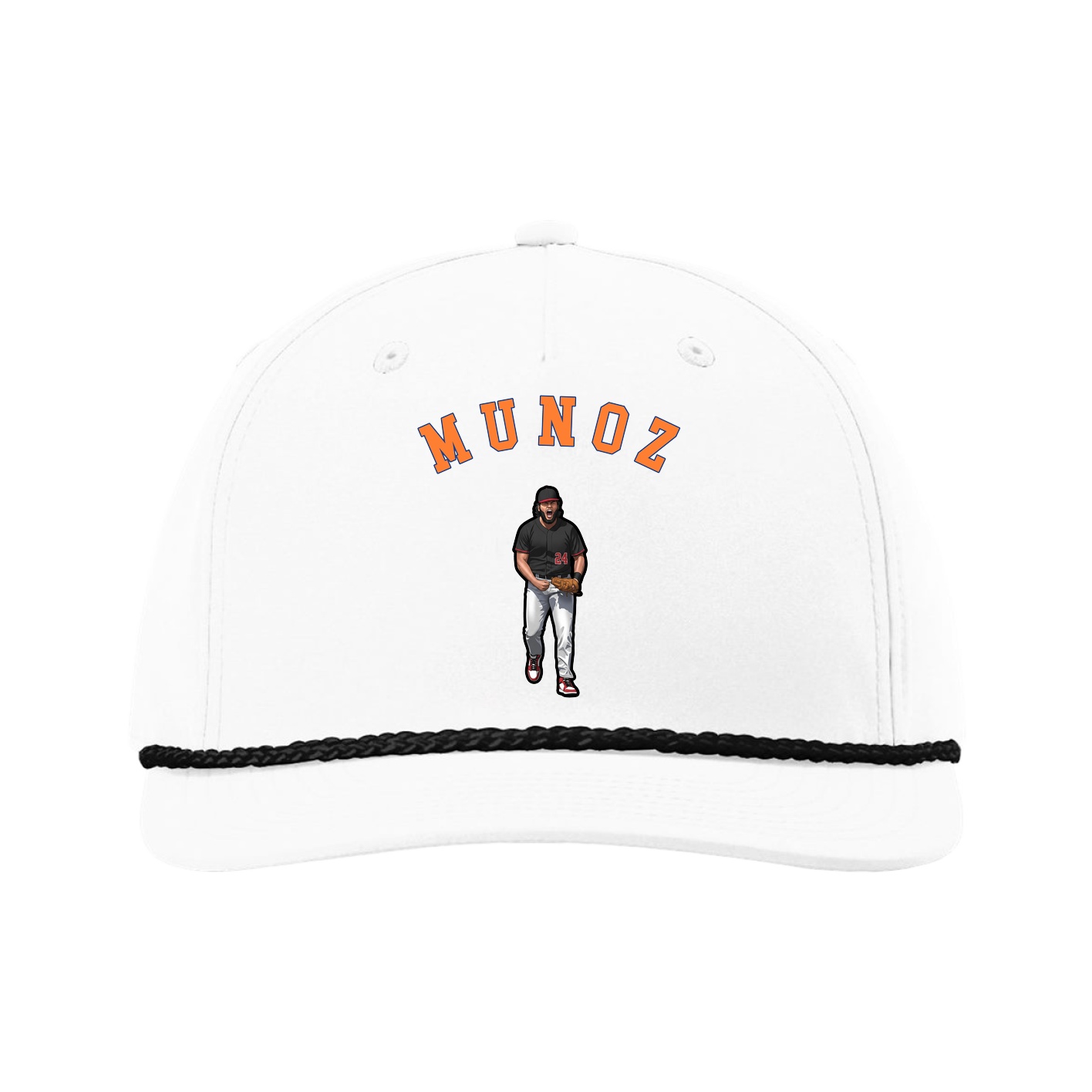 Five-Panel Classic Rope Cap — Shirsey Arch in White