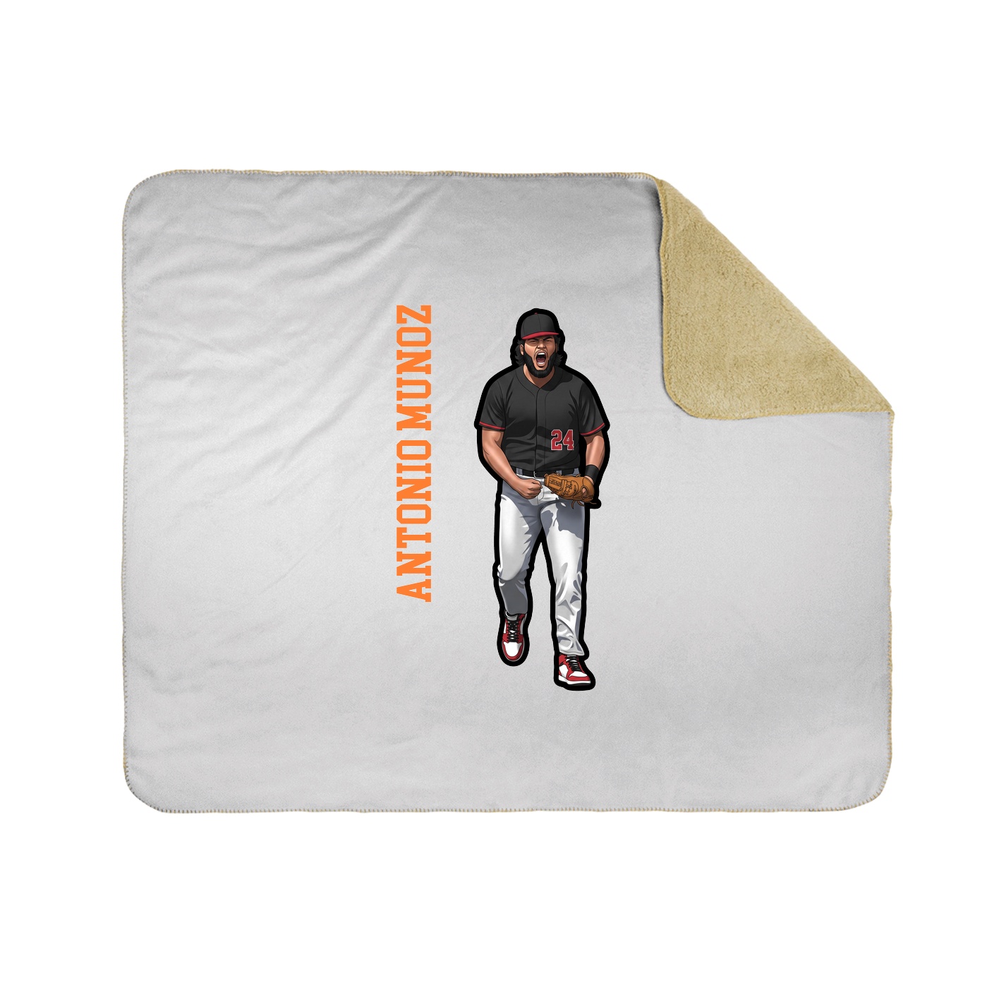 Throw Blanket — Name Vertical in White