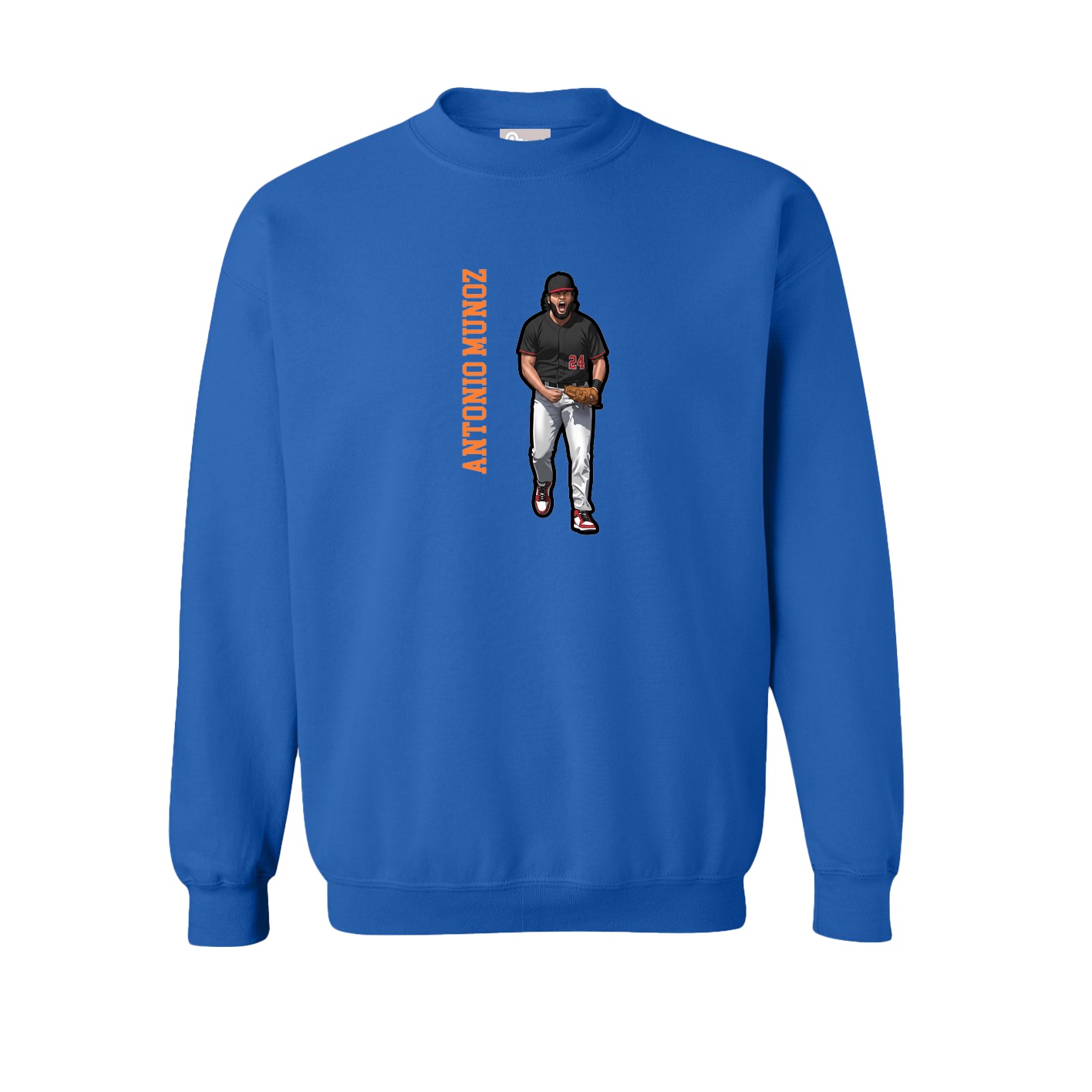 Fleece Crew — Name Vertical in Royal