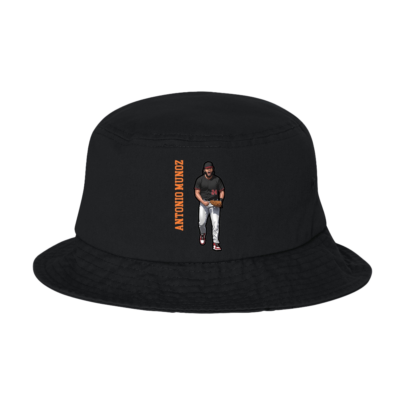 Bucket Cap — Name Vertical in Black