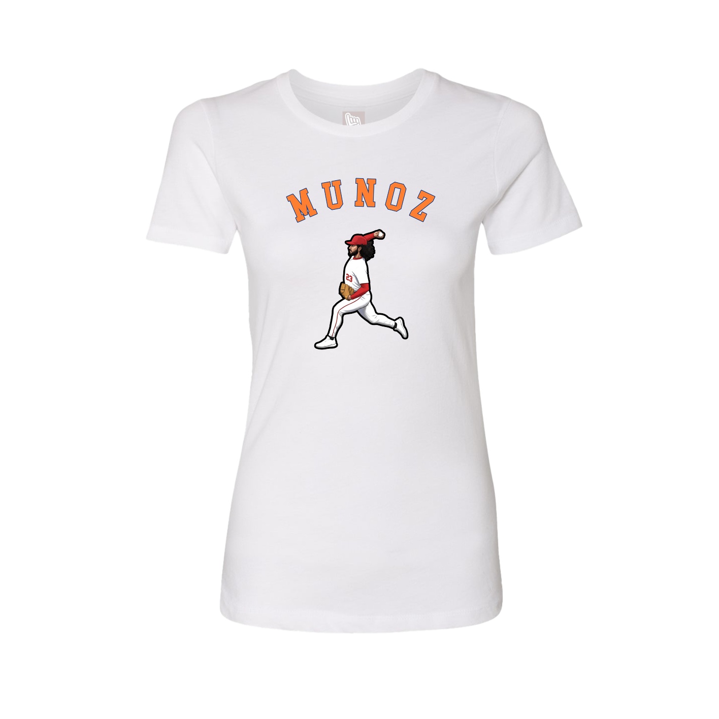 Fitted Women's Tee — Shirsey Arch in White