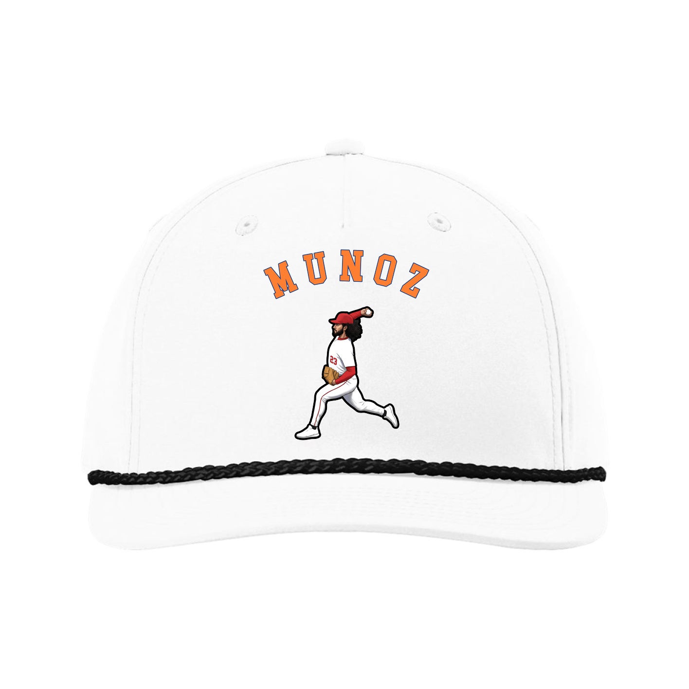 Five-Panel Classic Rope Cap — Shirsey Arch in White