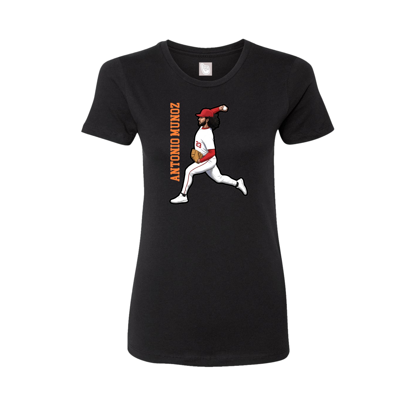 Womens Tee — Name Vertical in Black