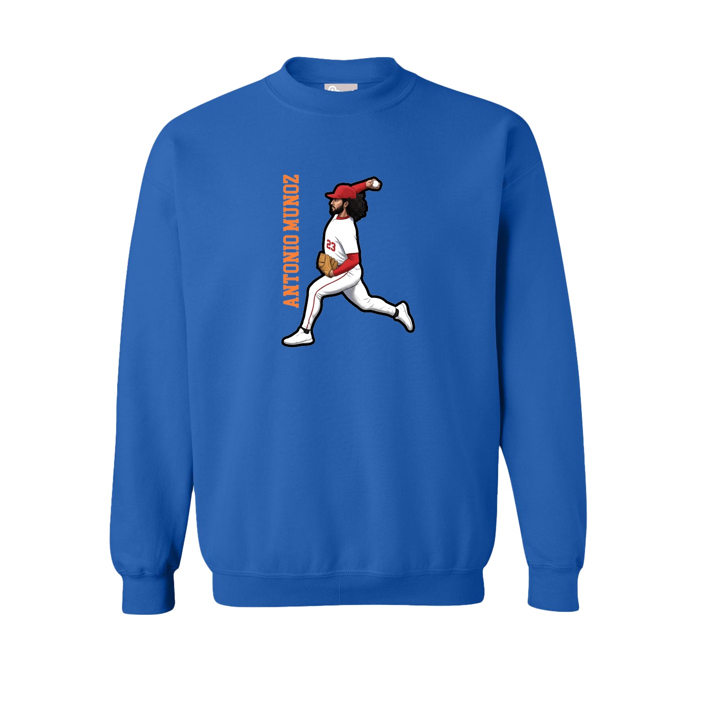 Fleece Crew — Name Vertical in Royal