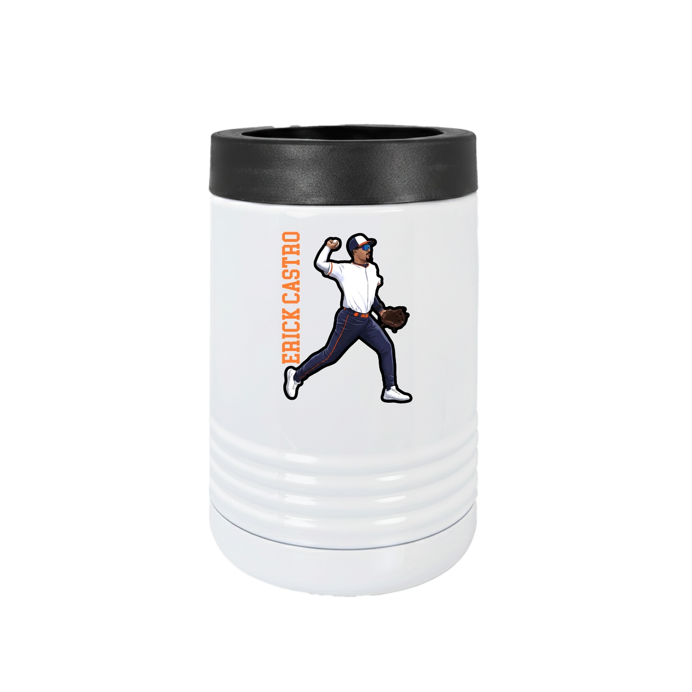 Beverage Holder — Name Vertical in White