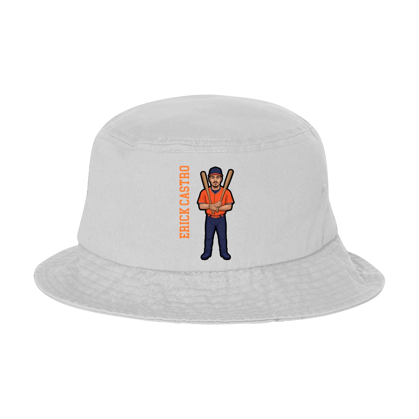 Bucket Cap — Name Vertical in White