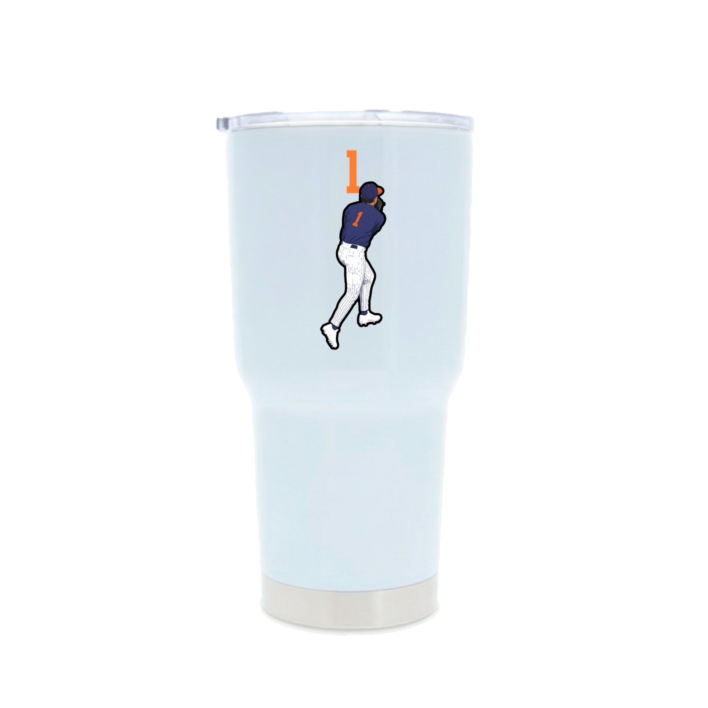 30oz Stainless Steel Tumbler — Number Top in White