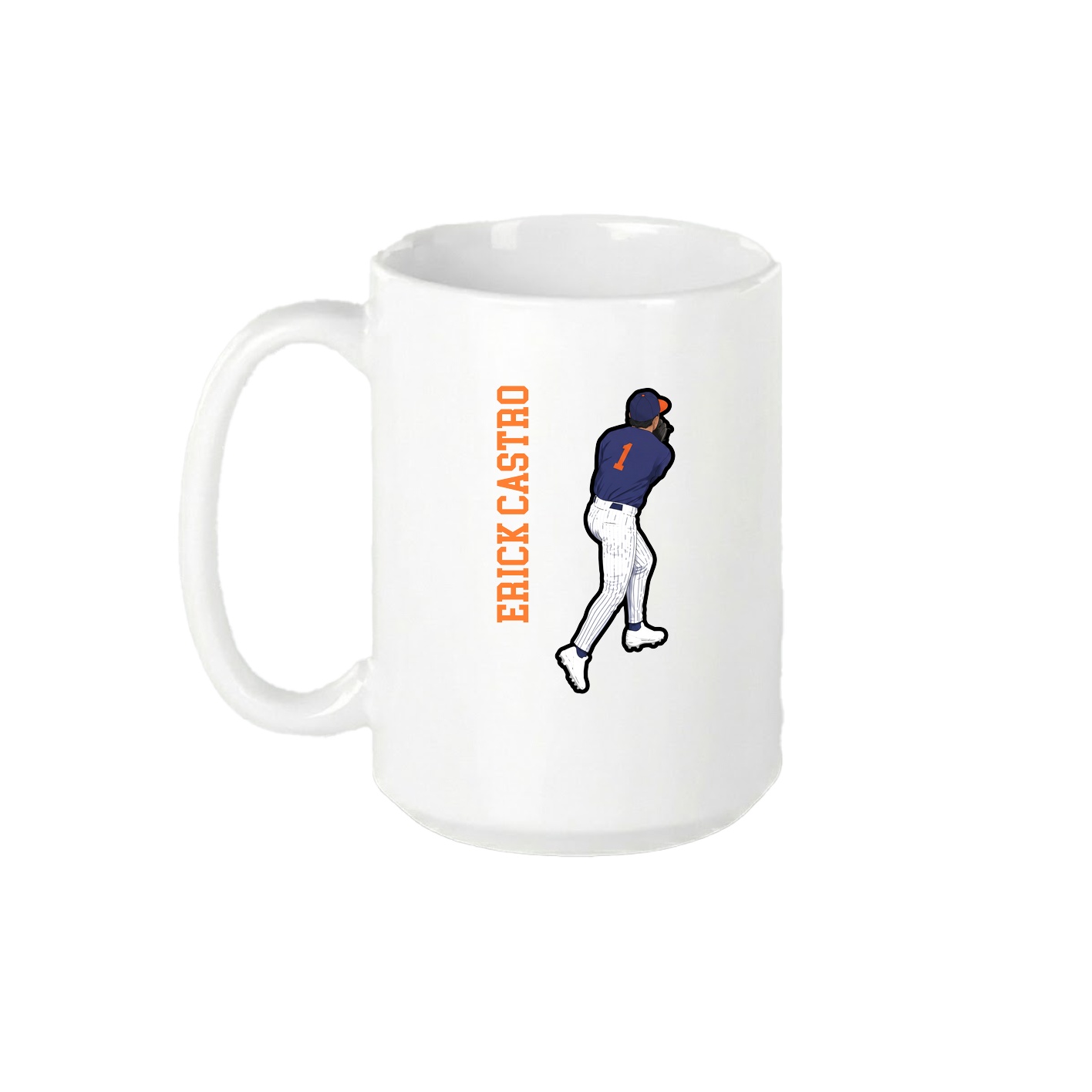 15oz Coffee Mug — Name Vertical in White
