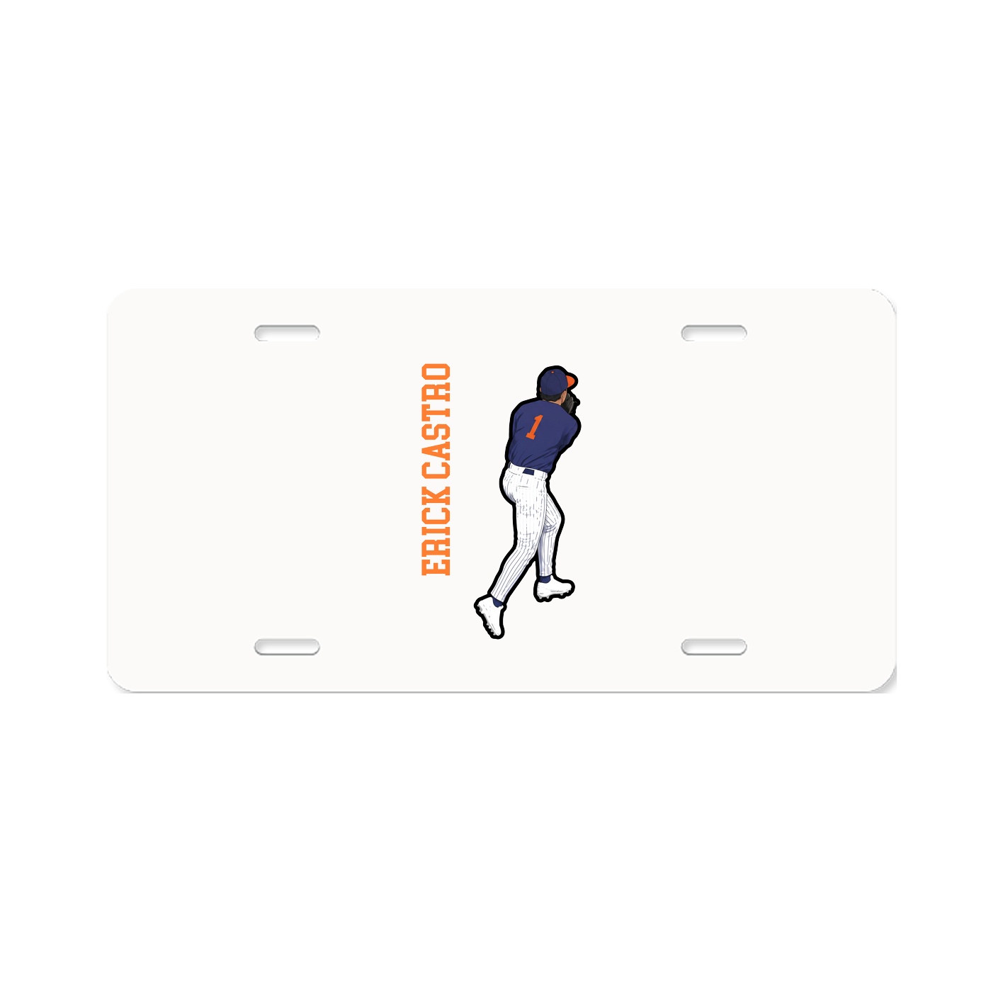 License Plate — Name Vertical in Classic