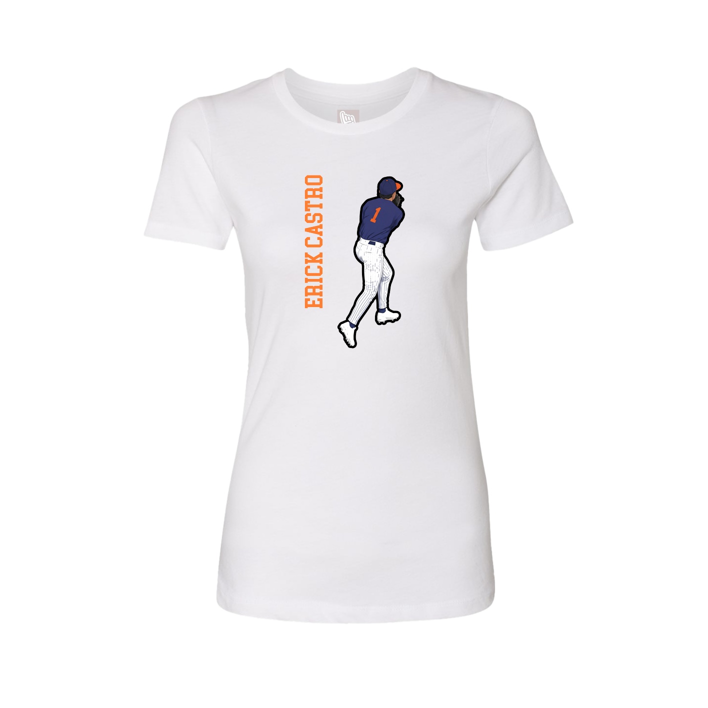 Womens Tee — Name Vertical in White