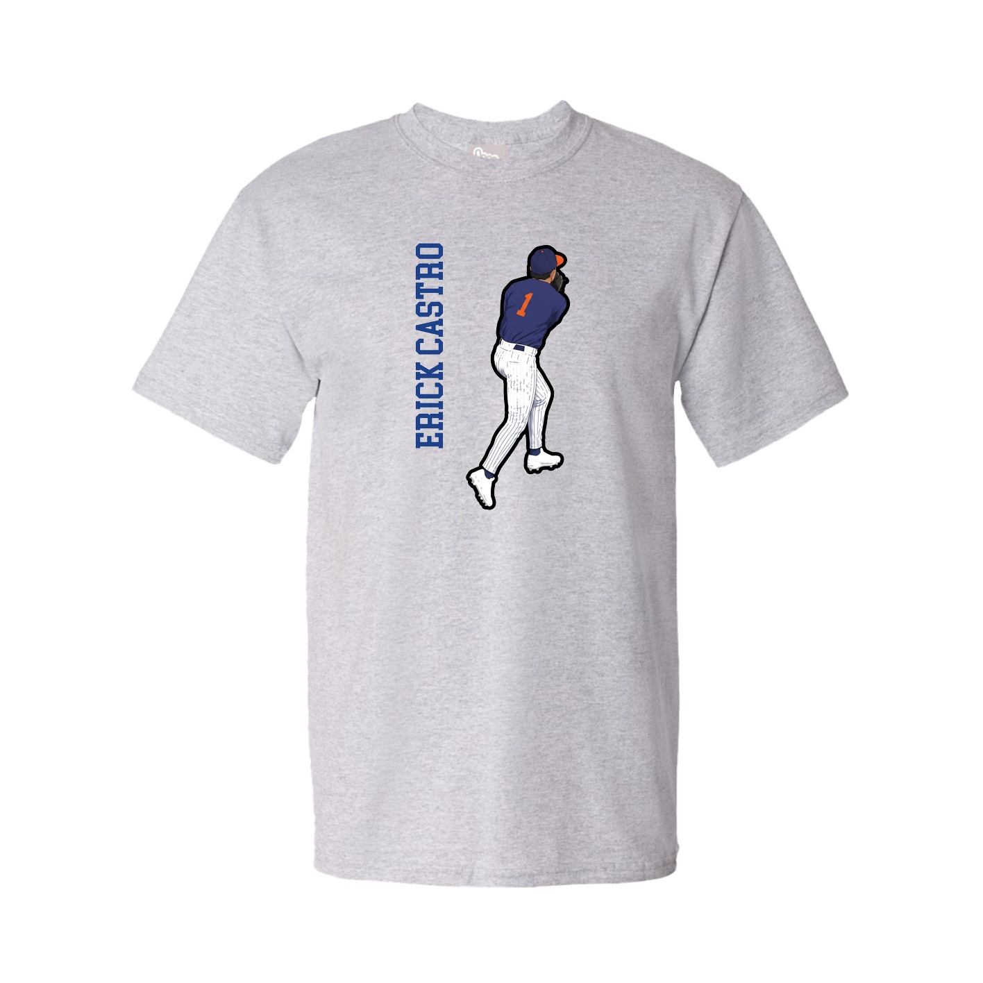 Youth Tee — Name Vertical in Grey