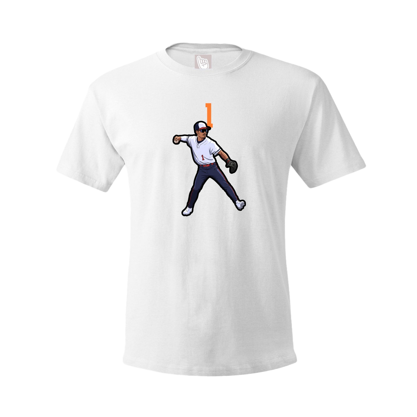 Youth Tee — Number Top in White