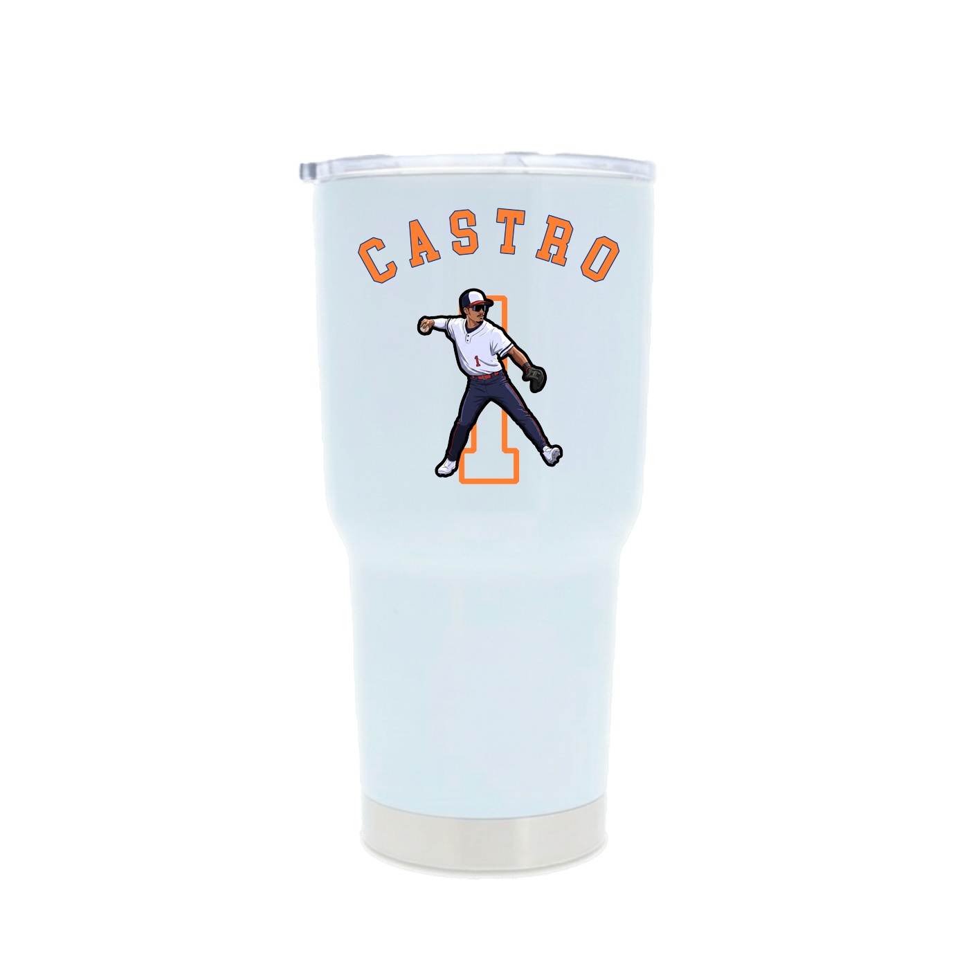 30oz Stainless Steel Tumbler — Shirsey Arch in White