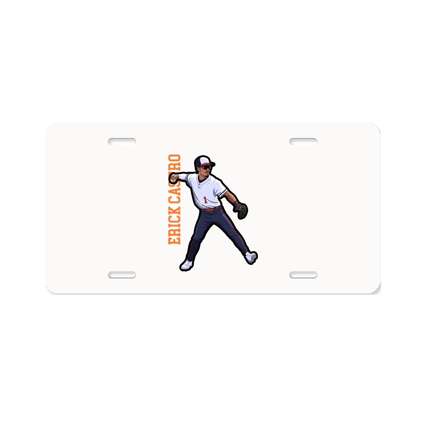 License Plate — Name Vertical in Classic