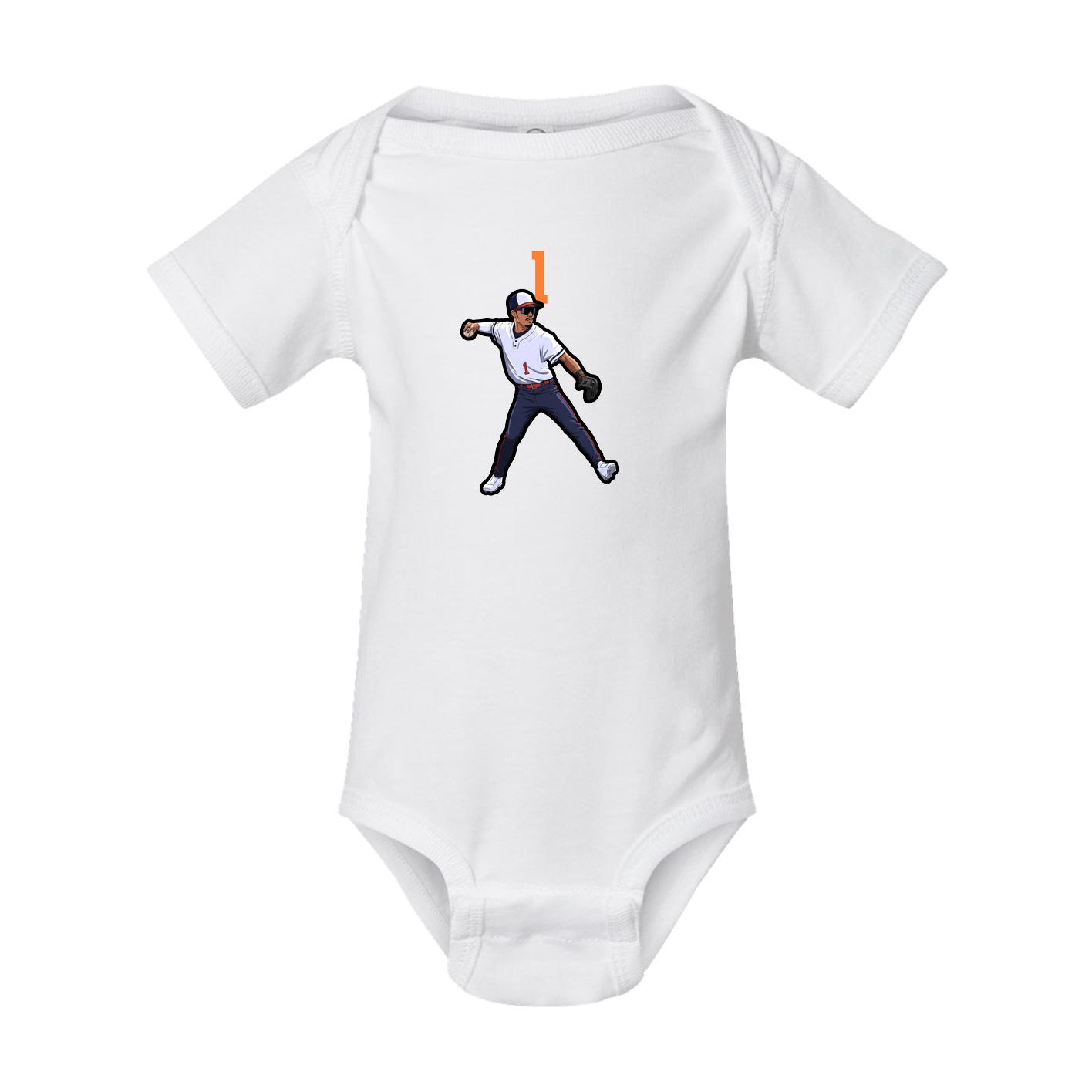 Baby Onesie — Number Top in White