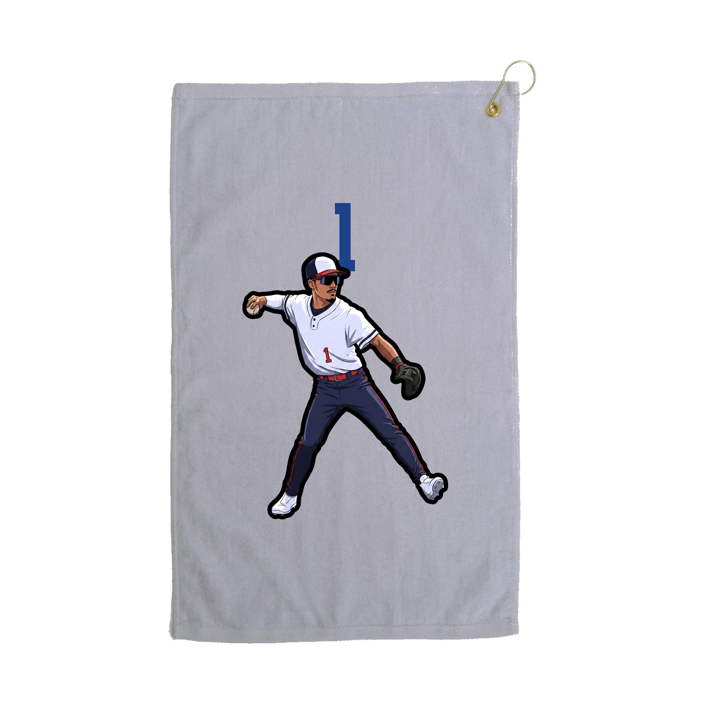 Golf Towel — Number Top in Grey
