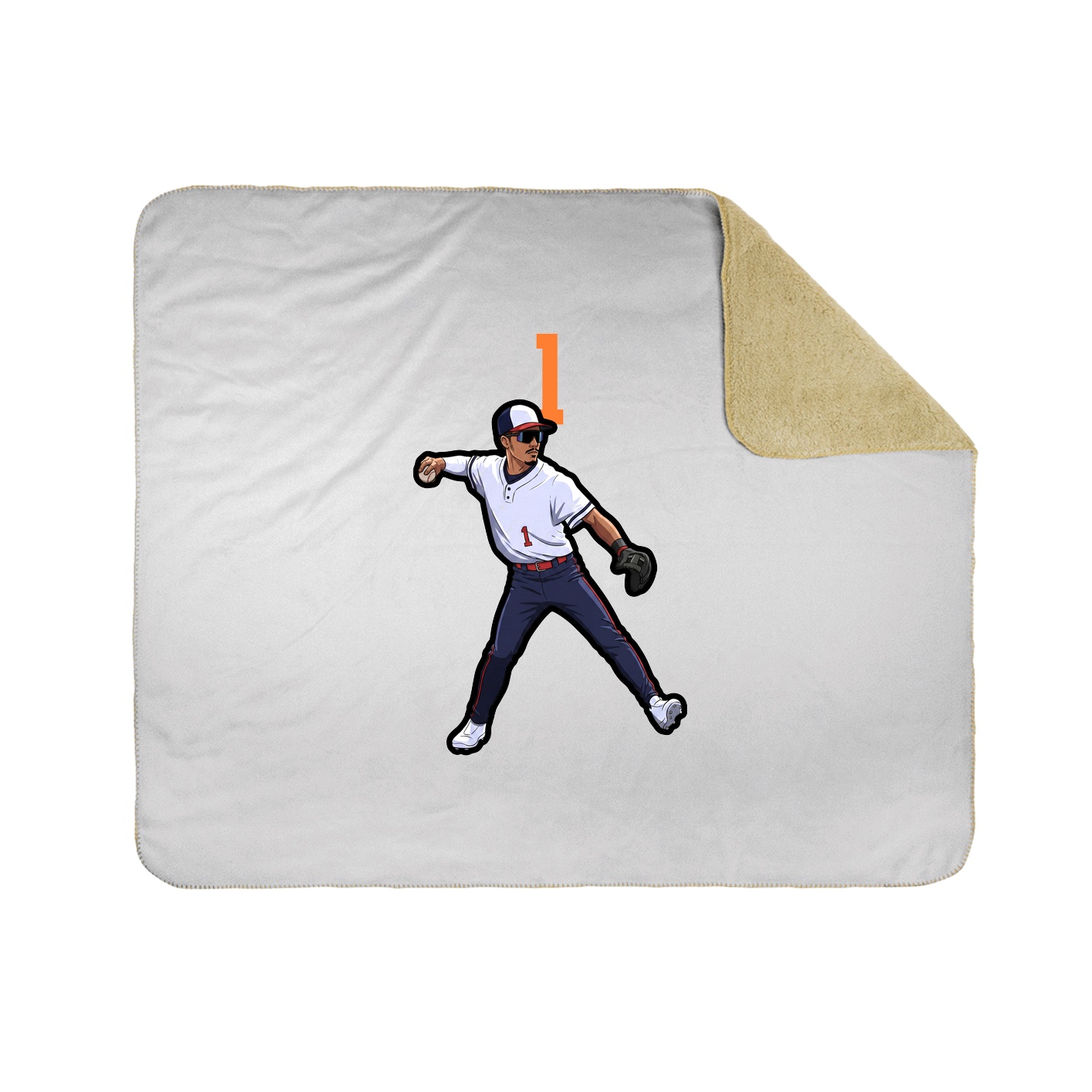 Throw Blanket — Number Top in White