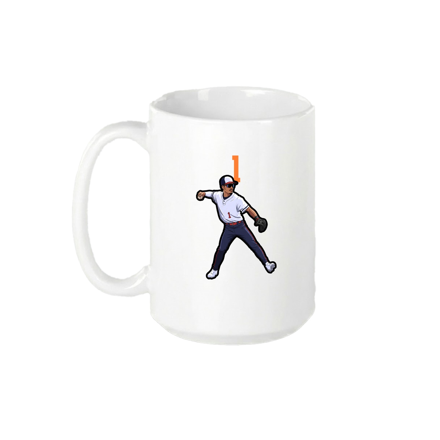 15oz Coffee Mug — Number Top in White