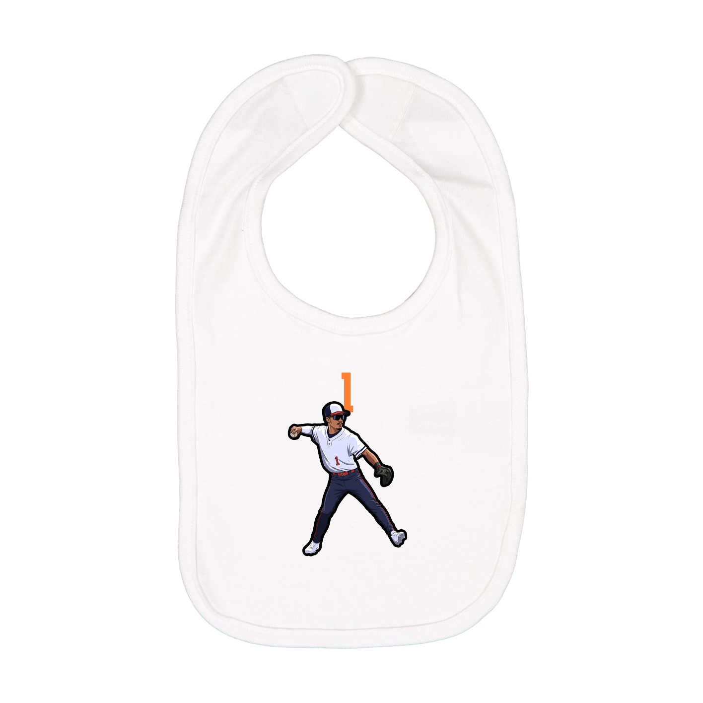 Infant Bib — Number Top in White