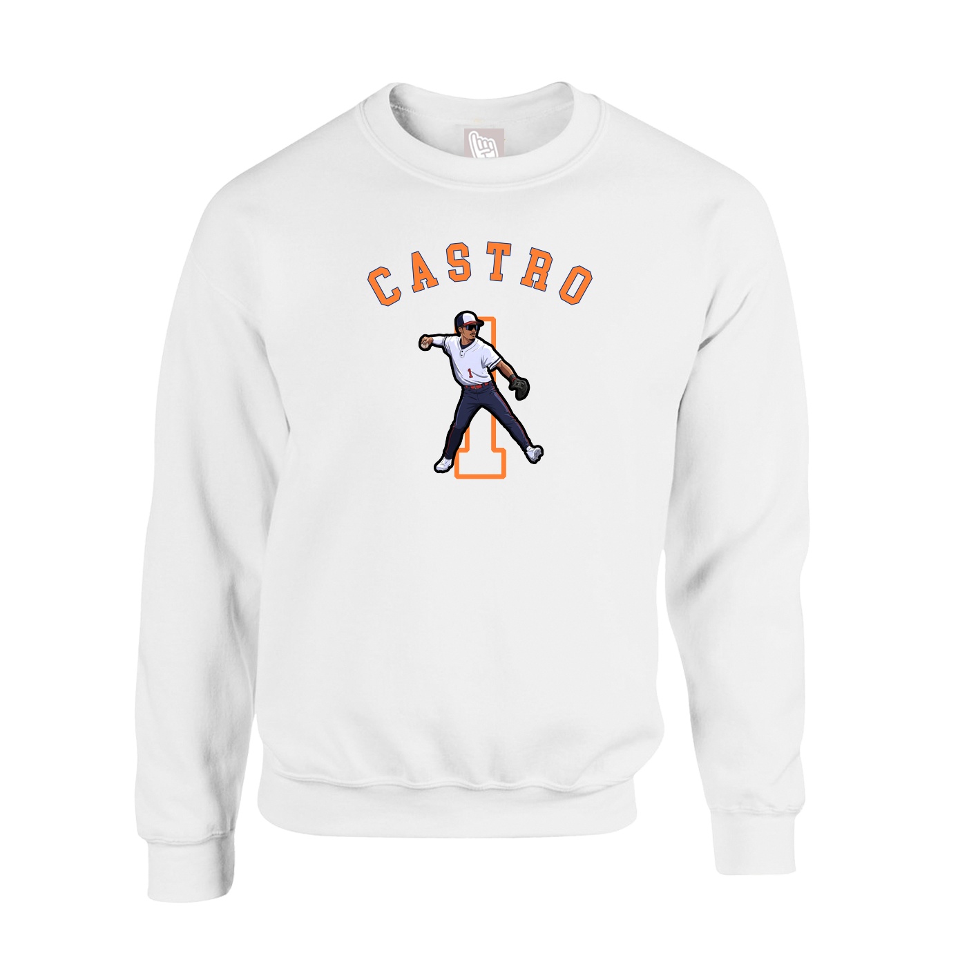 Fleece Crew — Shirsey Arch in White