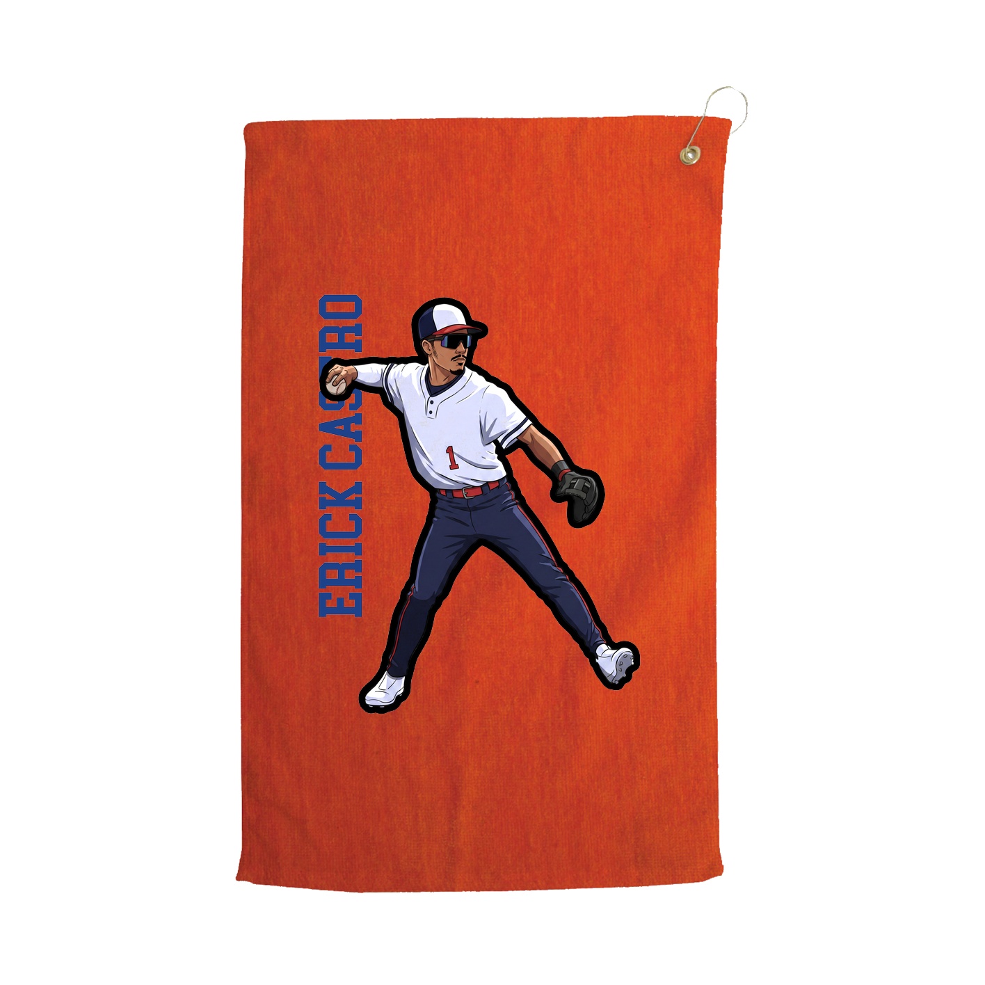 Golf Towel — Name Vertical in Orange