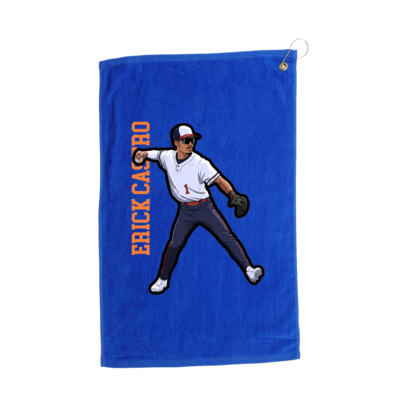 Golf Towel — Name Vertical in Royal