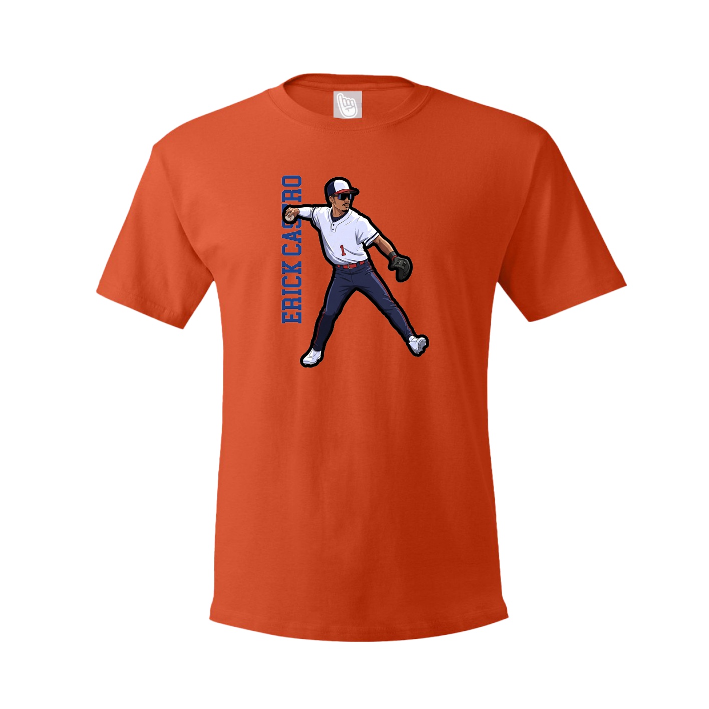 Tee — Name Vertical in Orange