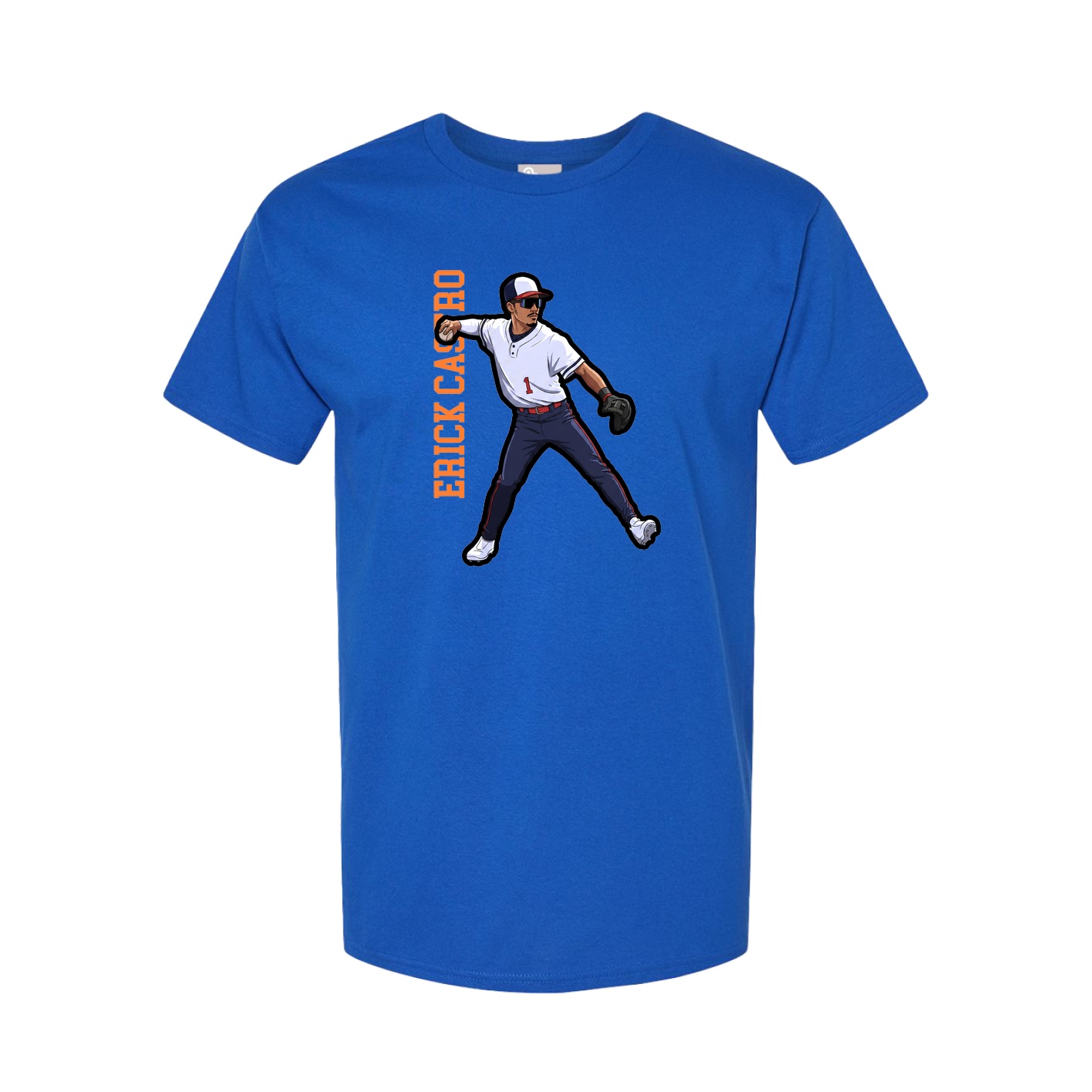 Youth Tee — Name Vertical in Royal