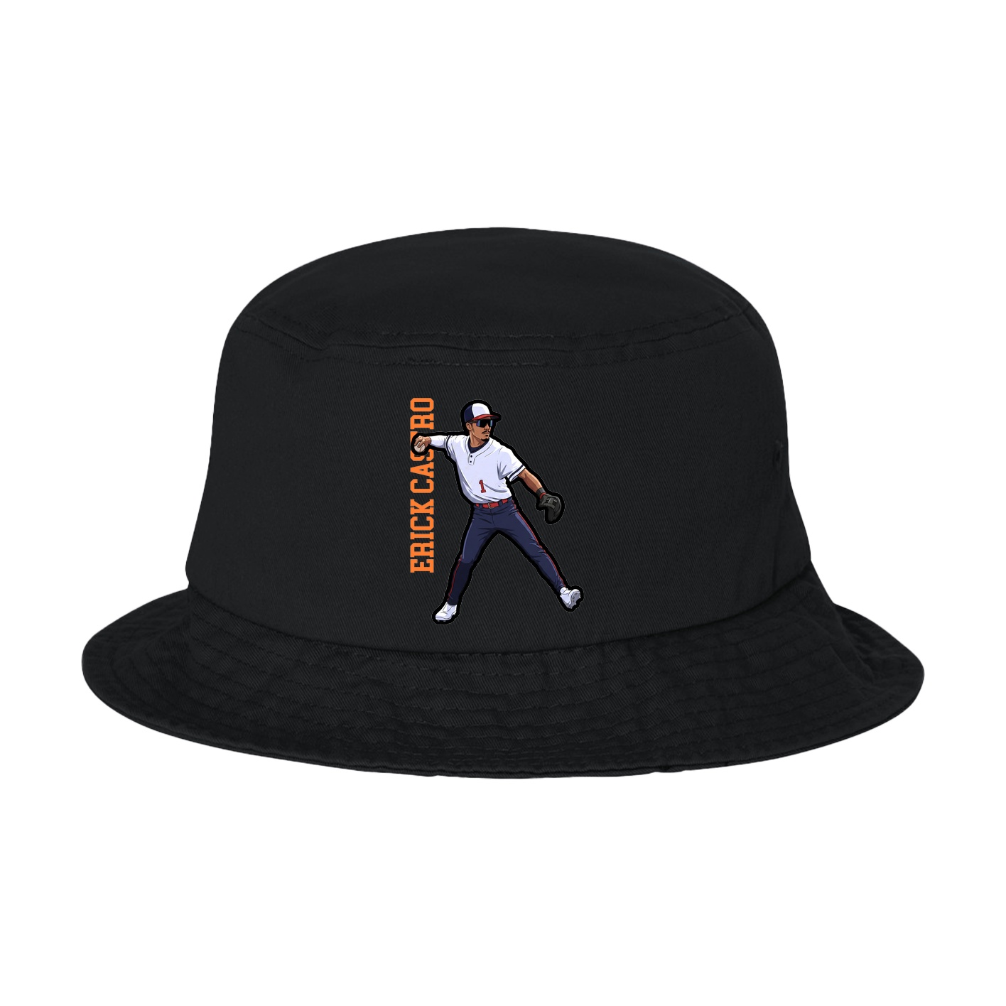 Bucket Cap — Name Vertical in Black