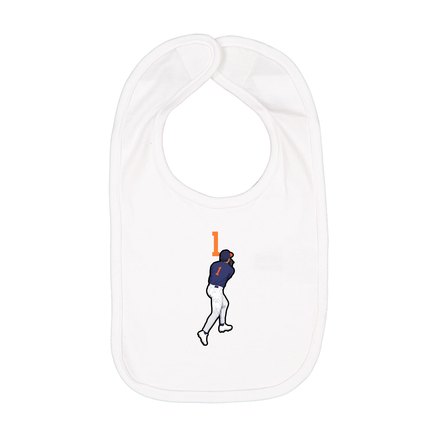Infant Bib — Number Top in White