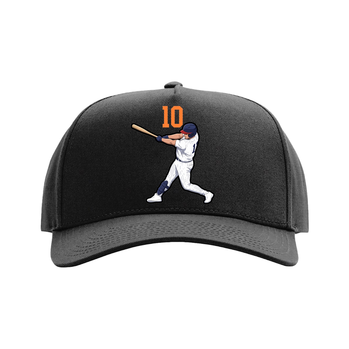 Full Fabric Five-Panel Champ Cap — Number Top in Black