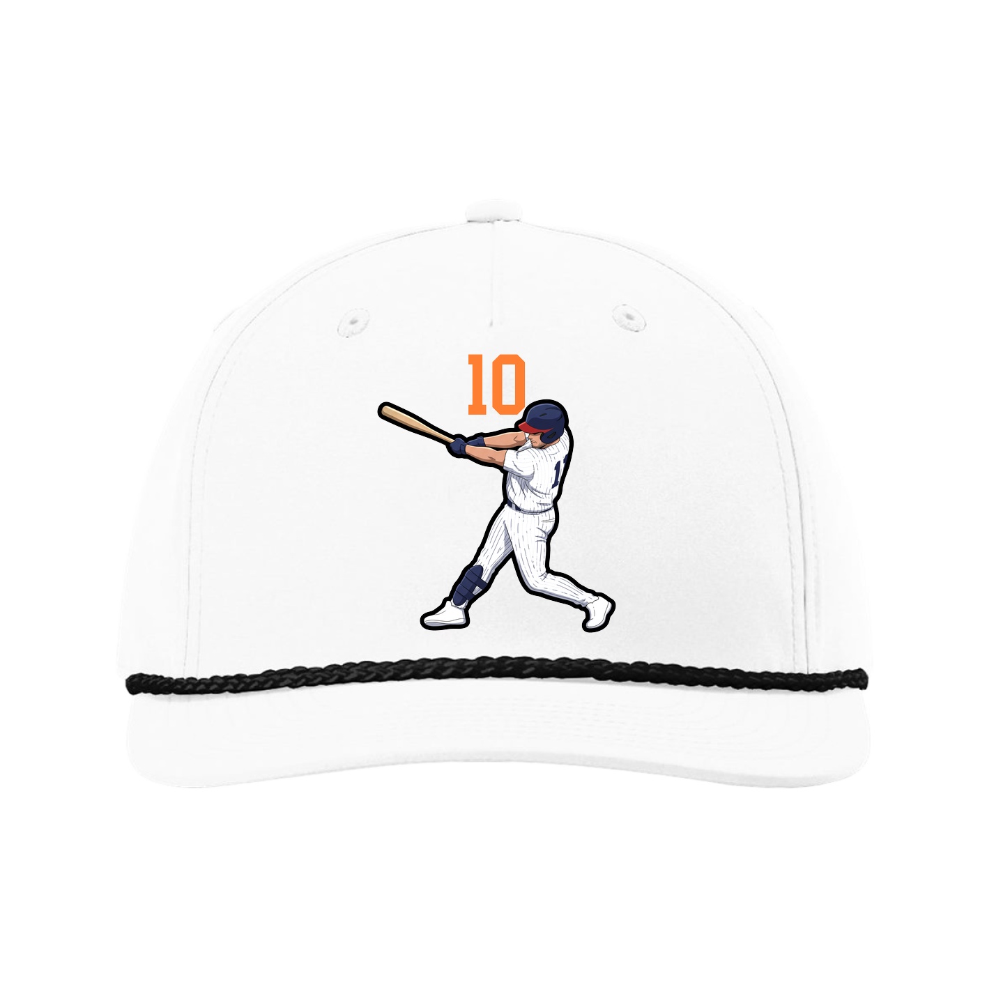 Five-Panel Classic Rope Cap — Number Top in White