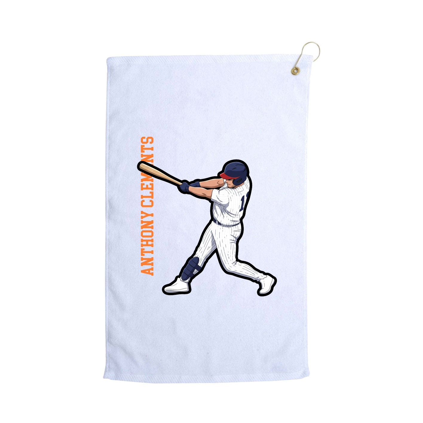 Golf Towel — Name Vertical in White