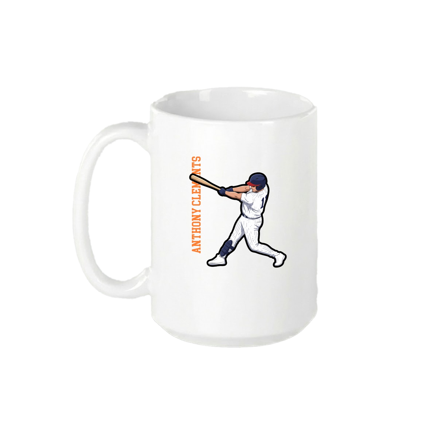 15oz Coffee Mug — Name Vertical in White