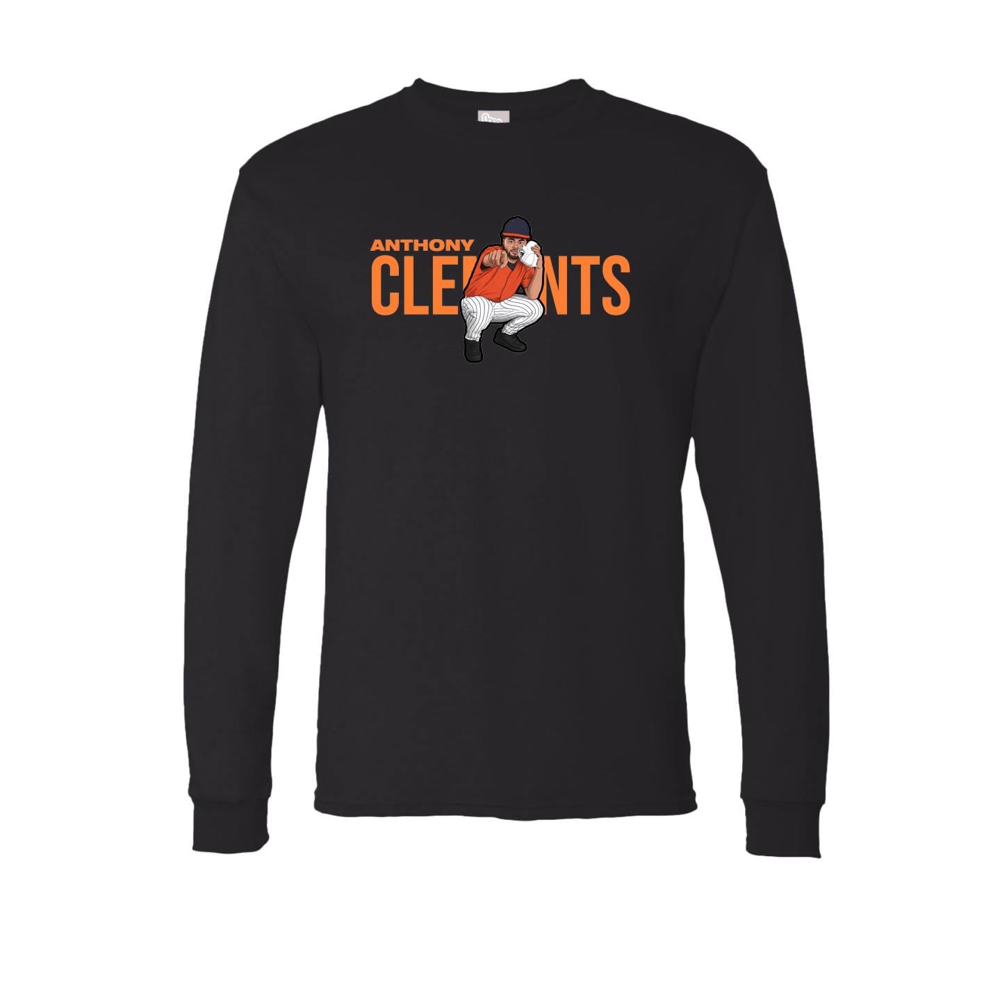 Long Sleeve Tee — Player Name in Black