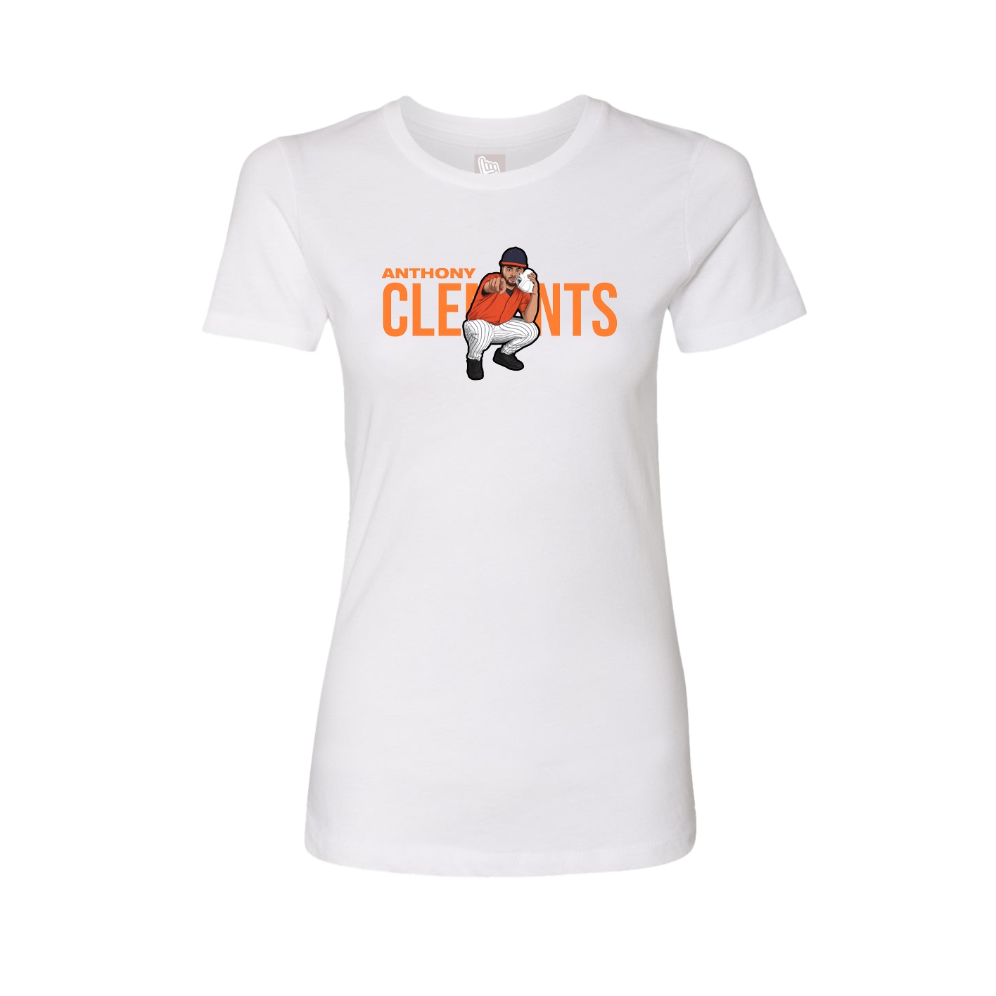 Fitted Women's Tee — Player Name in White