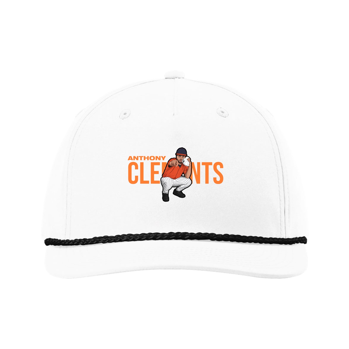 Five-Panel Classic Rope Cap — Player Name in White