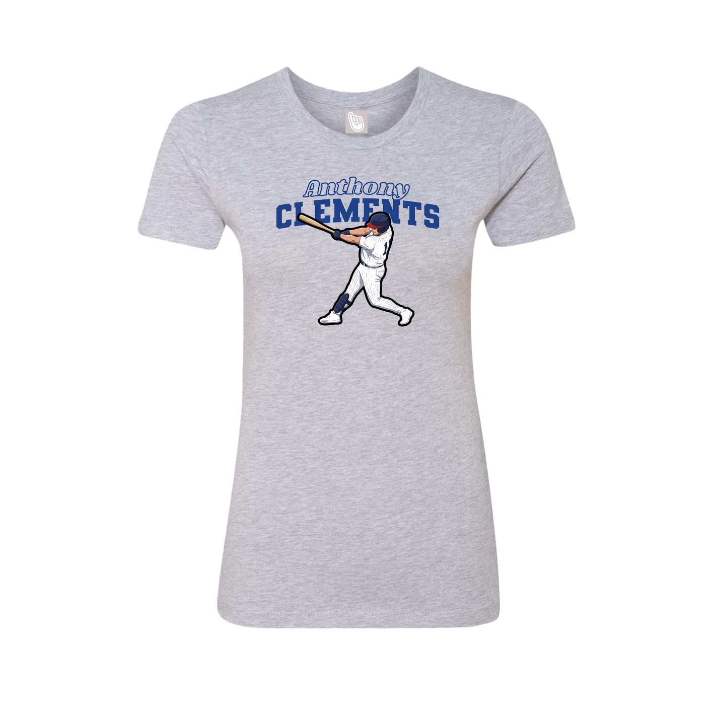 Fitted Women's Tee — Name Arch in Grey