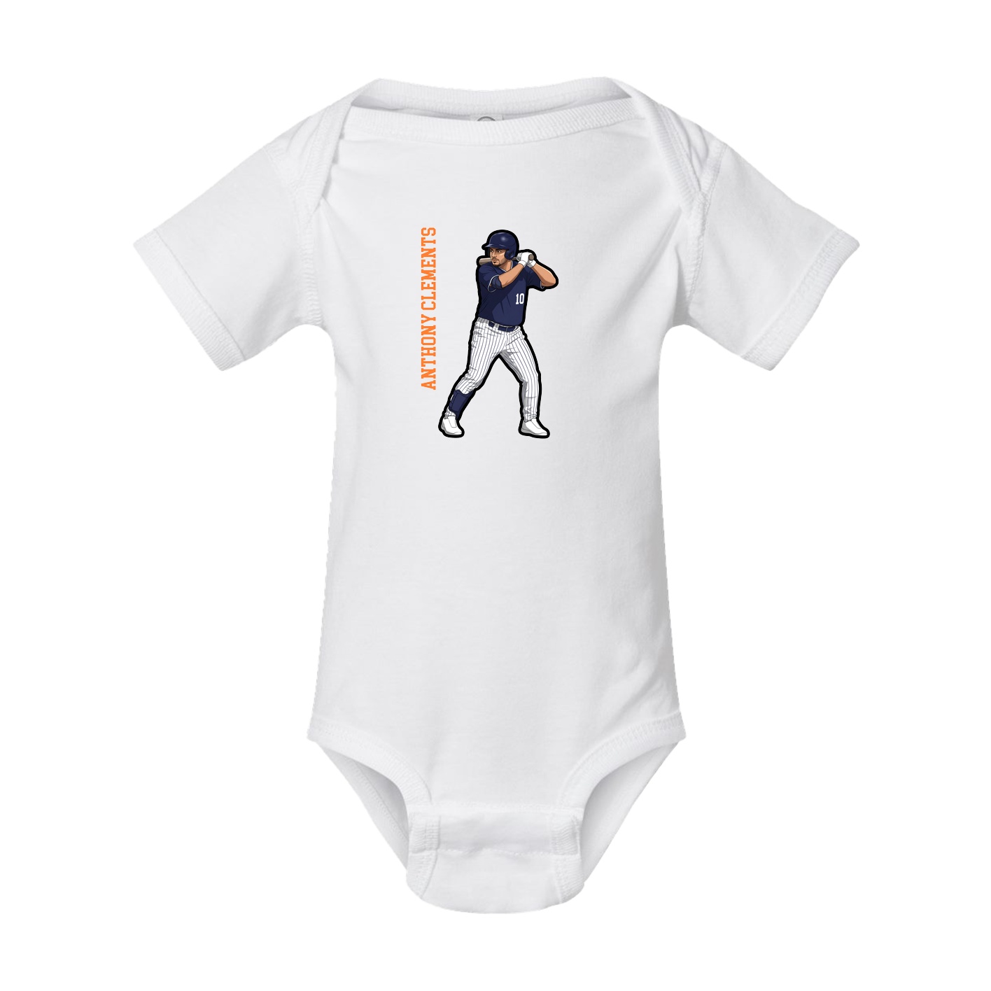 Baby Onesie — Name Vertical in White