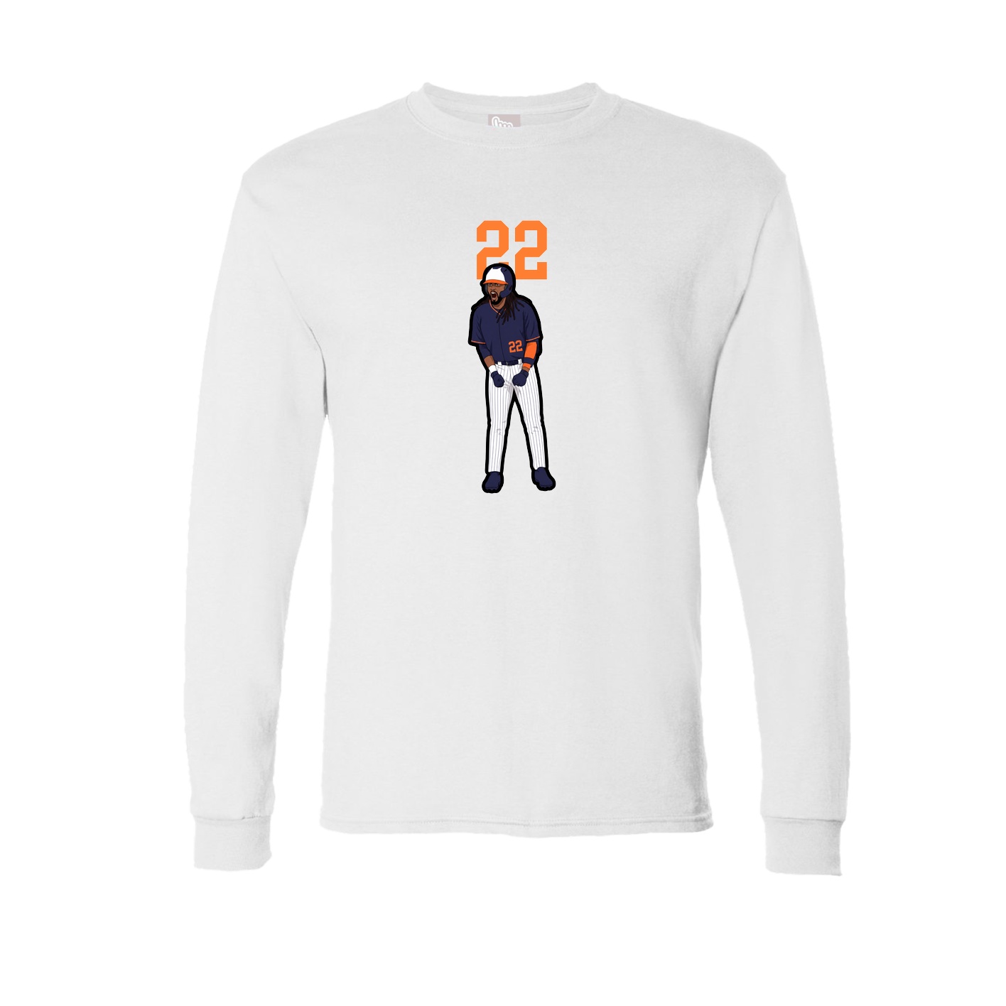 Long Sleeve Tee — Number Top in White
