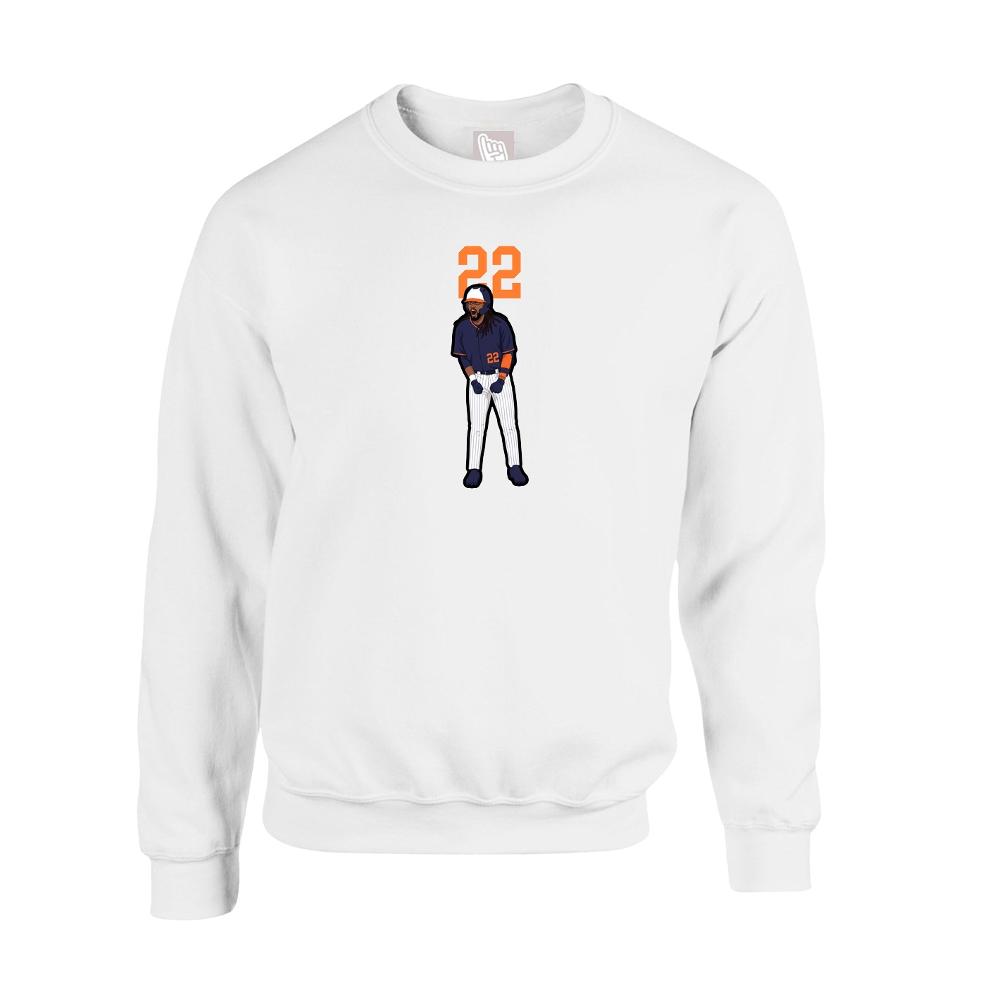 Fleece Crew — Number Top in White