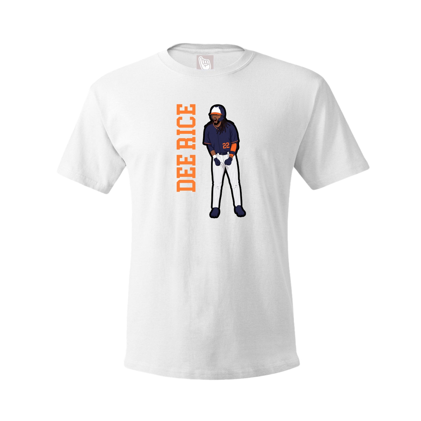 Tee — Name Vertical in White