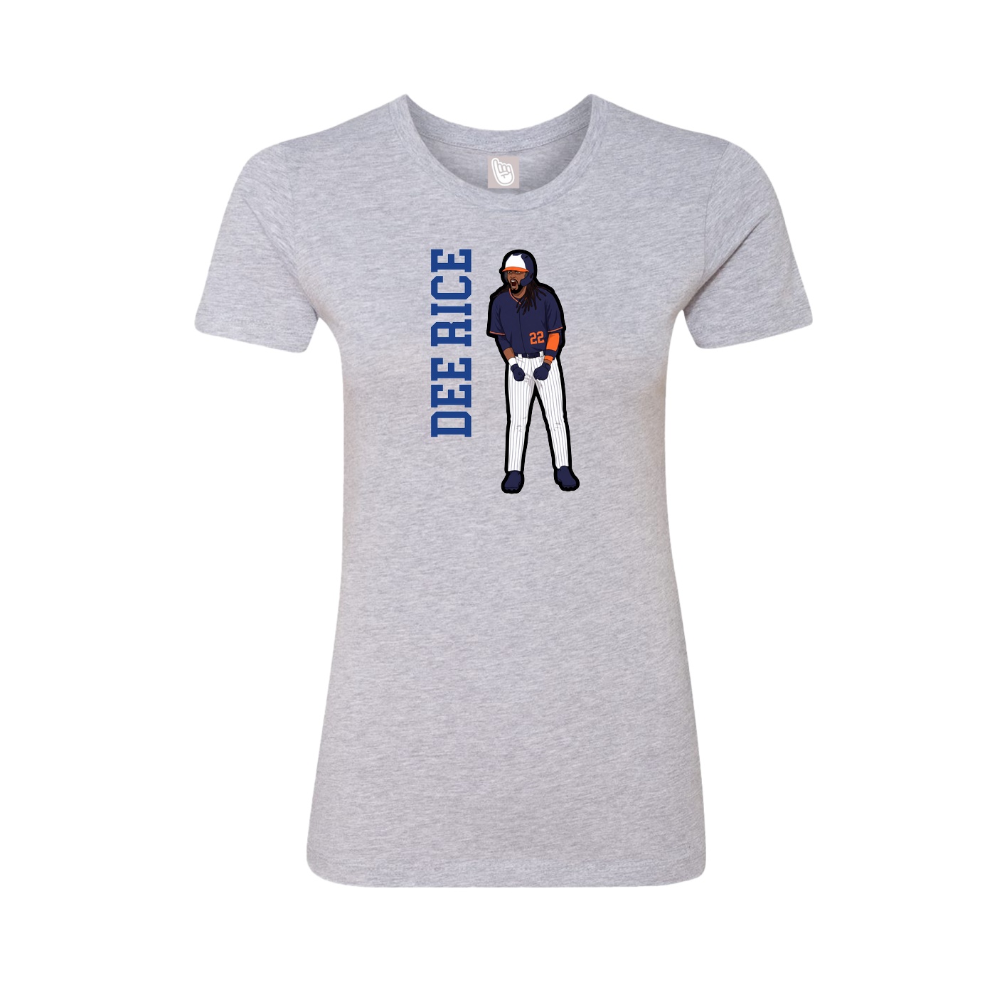 Fitted Women's Tee — Name Vertical in Grey