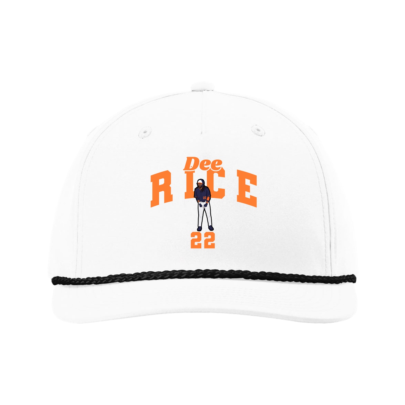 Five-Panel Classic Rope Cap — Signature Arch in White