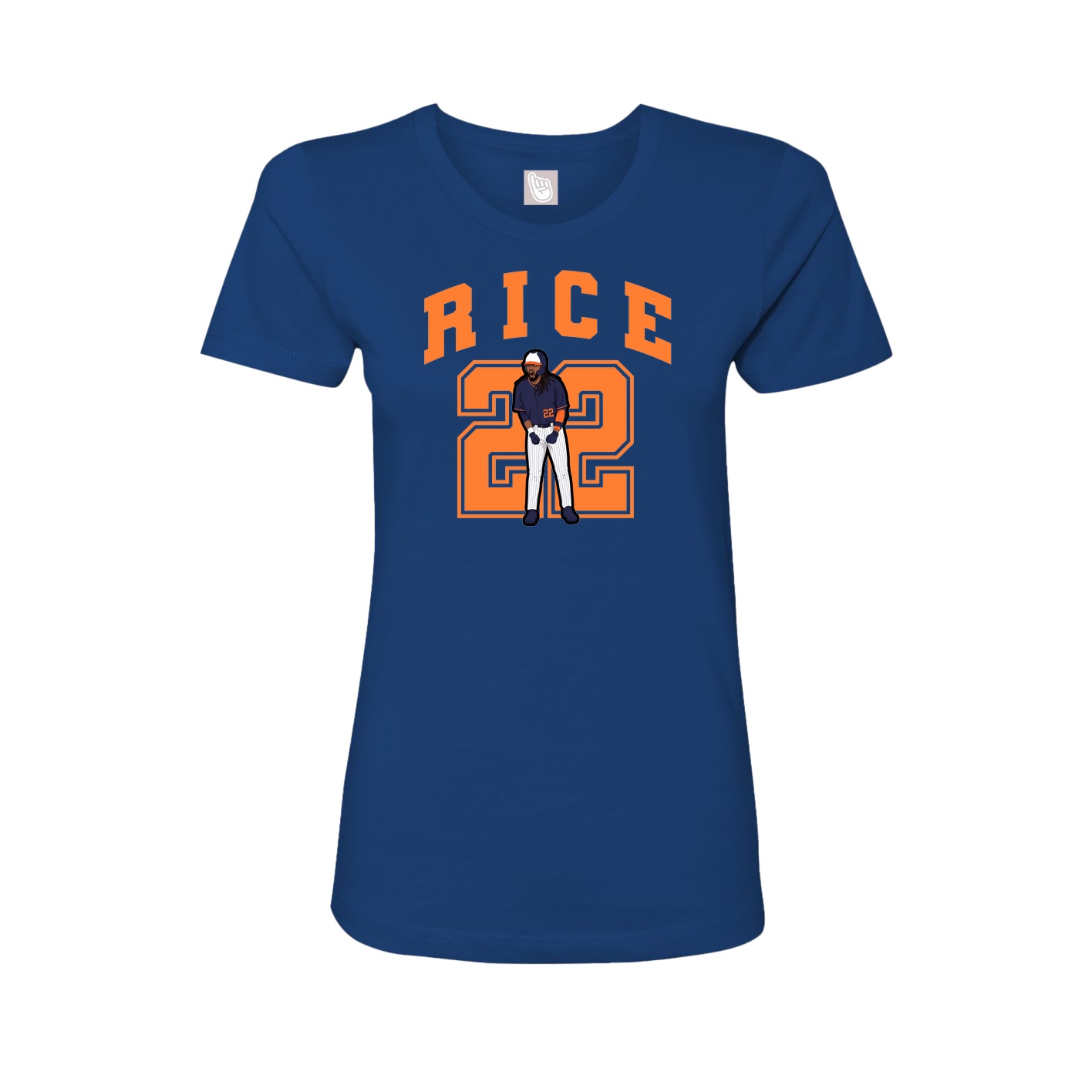 Fitted Women's Tee — Number in Royal