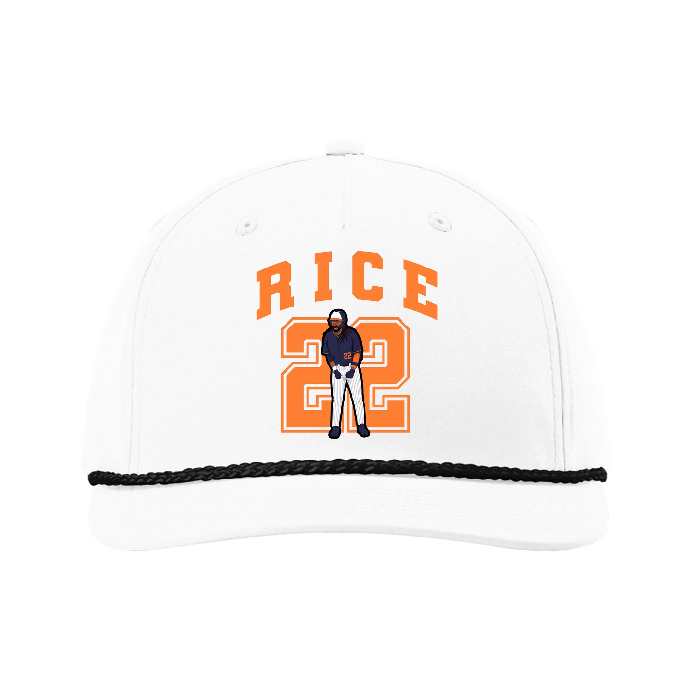 Five-Panel Classic Rope Cap — Number in White