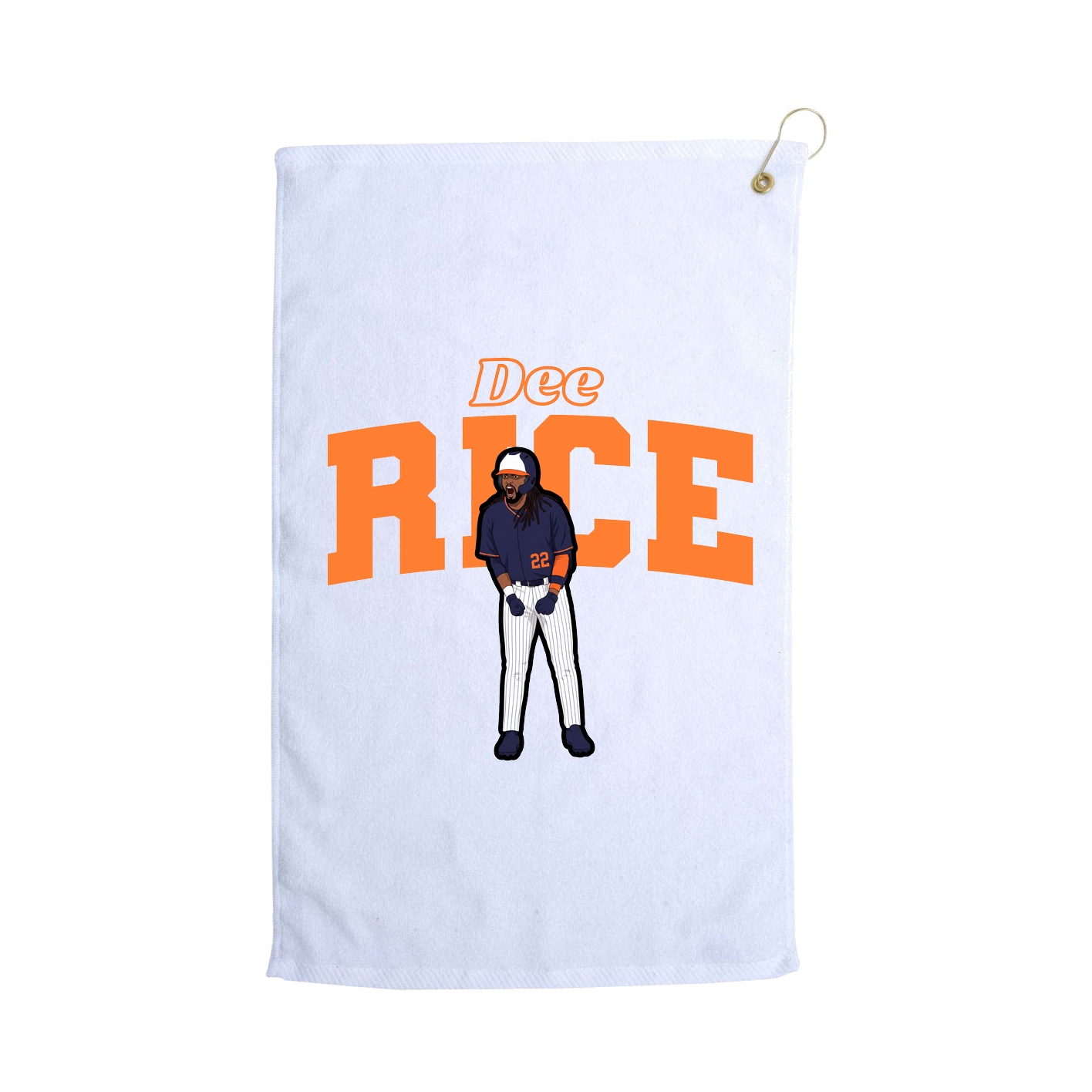 Golf Towel — Name Arch in White