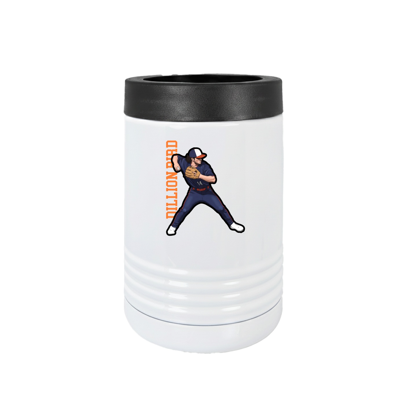 Beverage Holder — Name Vertical in White