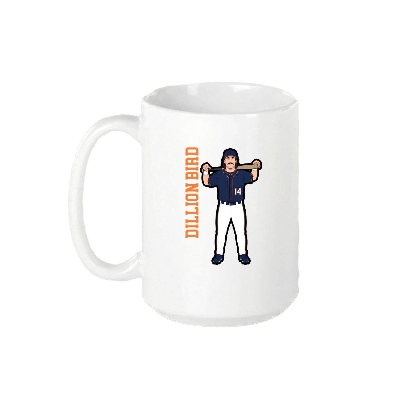 15oz Coffee Mug — Name Vertical in White