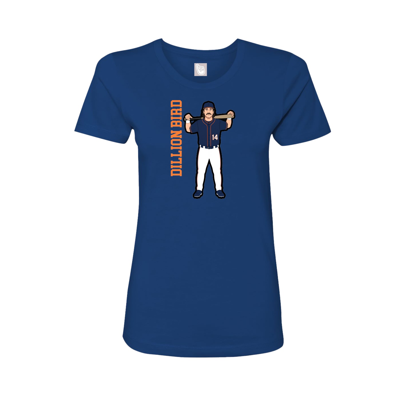 Fitted Women's Tee — Name Vertical in Royal